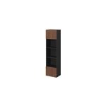 Armoire penderie 2 portes battantes effet noyer et noir goodhome atomia h. 187 x l. 50 x p. 35 cm