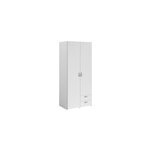 Armoire penderie 2 portes 2 tiroirs blanc l. 80, 7 x h. 185 x p. 51, 3 cm daily Armoire penderie 2 portes 2 tiroirs blanc l. 80, 7 x h. 185 x p. 51, 3 cm daily