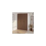 Armoire penderie 3 portes battantes effet noyer et blanc goodhome atomia h. 225 x l. 100 x p. 45 cm
