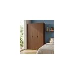 Armoire penderie 3 portes battantes effet noyer goodhome atomia h. 225 x l. 150 x p. 58 cm