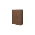 Armoire penderie 3 portes battantes effet noyer goodhome atomia h. 225 x l. 150 x p. 58 cm
