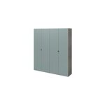Armoire penderie 4 portes battantes bleu aqua et effet chêne grisé goodhome atomia h. 225 x l. 200 x ... Armoire penderie 4 portes battantes bleu aqua et effet chêne grisé goodhome atomia h. 225 x l. 200 x ...