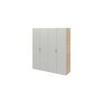 Armoire penderie 4 portes battantes gris clair et effet chêne goodhome atomia h. 225 x l. 200 x p. 58 ... Armoire penderie 4 portes battantes gris clair et effet chêne goodhome atomia h. 225 x l. 200 x p. 58 ...