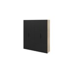 Armoire penderie 4 portes battantes noir et effet chêne goodhome atomia h. 225 x l. 200 x p. 45 cm Armoire penderie 4 portes battantes noir et effet chêne goodhome atomia h. 225 x l. 200 x p. 45 cm