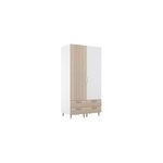 Armoire penderie bicolore 4 tiroirs chambre enfant goodhome atomia h. 187, 5 x l. 100 x p. 58 cm