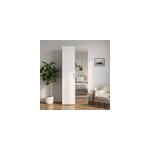 Armoire penderie blanche portes battantes miroir et blanches goodhome atomia h. 187, 5 x l. 75 x p. 60 ...