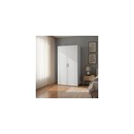 Armoire penderie portes battantes blanches avec 6 �tag�res goodhome atomia h. 187, 5 x l. 100 x p. 60 ...
