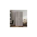 Armoire penderie portes battantes effet ch�ne gris� avec 6 �tag�res goodhome atomia h. 187, 5 x l. 100 ...