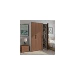 Armoire penderie portes battantes effet noyer et blanc goodhome atomia h. 225 x l. 150 x p. 58 cm