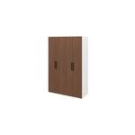 Armoire penderie portes battantes effet noyer et blanc goodhome atomia h. 225 x l. 150 x p. 58 cm