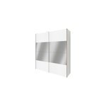 Armoire penderie portes coulissantes blanches et miroir goodhome atomia h. 225 x l. 200 x p. 63, 5 cm ...