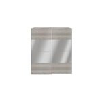 Armoire penderie portes coulissantes effet chne gris et miroir goodhome atomia h. 225 x l. 200 x p. ...
