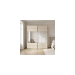 Armoire penderie portes coulissantes effet ch�ne et miroir goodhome atomia h. 225 x l. 200 x p. 63, 5 ...