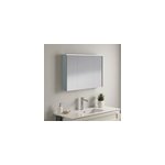 Armoire de salle de bains clairante led vert toundra avec miroir l. 90 x h. 70 x p. 18 cm, decotec archi ...