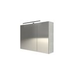 Armoire de toilette avec miroir effet chne clair l. 90 cm, calao