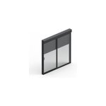Baie coulissante en aluminium gris avec volet roulant filaire l. 240 x h. 215 cm uw=2
