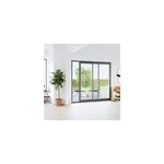 Baie vitr�e coulissante alu goodhome gris - l. 180 x h. 215 cm - uw 1, 7