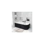 Baignoire adoss�e pour angle gauche 160x75 cm oguta noir mat