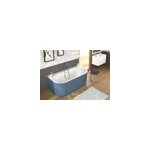Baignoire lot adosse bleu mat 170 x 87 cm ondina allibert