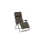 Bain de soleil aircomfort lafuma acier et polyester taupe l. 67cm x h. 115cm