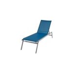 Bain de soleil en mtal et toile goodhome batz bleu
