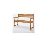 Banc de jardin en acacia avec accoudoirs et dossier l. 128, 5 x h. 89, 7 x p. 57 cm, goodhome denia