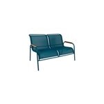 Banquette jardin 2 places fermob coolside acier bleu acapulco et teck l. 134 x h. 87 x p. 77 cm, rsistant ...
