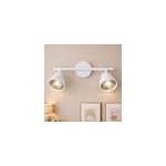 Barre de spots led 2 lampes orientables m�tal blanc l. 32, 3 x 8 x h. 15, 8 cm ip20 10 w jumell banji ...