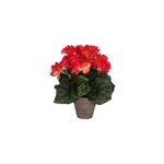 Begonia rose fonc� artficiel �20 x h. 25 cm en pot stan gris �9 cm