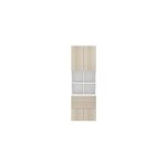 Bibliothque semi ouverte effet chne et blanche 4 portes 2 tiroirs goodhome atomia h. 225 x l. 75 x ...
