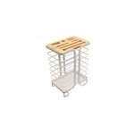 Bloc de rangement pour couteaux en bambou et mtal blanc box & beyond