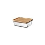 Bocal hermtique en verre avec couvercle en bambou 1, 52 l