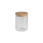 Bocal en verre avec couvercle hermtique en bambou 0, 6 l