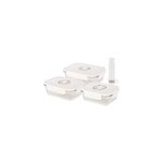 Bo�te alimentaire sous vide en verre vendu par 3 + syst�me de pompe compactor