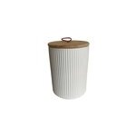 Boîte en céramique striée blanc avec couvercle 1, 7 l guy levasseur Boîte en céramique striée blanc avec couvercle 1, 7 l guy levasseur