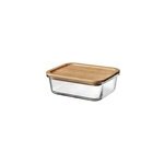 Bote de conservation hermtique en verre avec couvercle en bambou 1, 5l