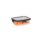Bo�te de conservation en verre avec couvercle en inox steel 0, 6 l