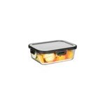 Bo�te de conservation en verre avec couvercle en inox steel 1 l