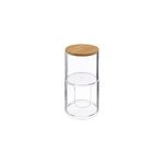 Bote  coton et coton - tiges transparente et couvercle bambou, 5five simply smart selena