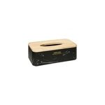 Bote  mouchoirs effet marbre noir et bambou l. 13, 3 x h. 8, 6 x p. 25 cm, 5five simply smart la
