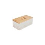 Bote  pain blanche avec couvercle en bambou bohmia box & beyond