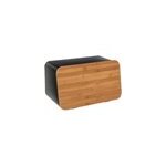Bote  pain noire avec couvercle en bambou , 5five