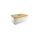 Bote  pain quadrille avec couvercle en bambou bohmia box & beyond