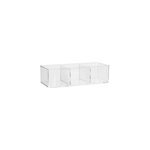 Bo�te de rangement coton avec couvercle, plastique transparent, l. 9, 5cm x h. 8, 3cm x p. 22, 8cm, five ...