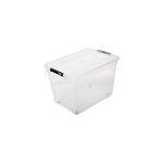 Boîte de rangement en plastique transparent avec roulettes solutions 100 l Boîte de rangement en plastique transparent avec roulettes solutions 100 l