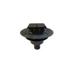 Bonde carre pour receveur de douche, 105mm, sortie verticale 50mm, noir, galedo showerplate