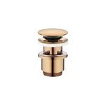 Bonde de lavabo  63 mm rousseau avec clapet clic clac ou fixe rose gold