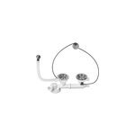Bonde à panier avec commande à câble 90mm, trop - plein et siphon extra - plat blanc wirquin Bonde à panier avec commande à câble 90mm, trop - plein et siphon extra - plat blanc wirquin