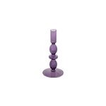 Bougeoir chandelier en verre deep purple violet h. 19cm atmosphera