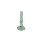 Bougeoir chandelier en verre vert sauge h. 19cm atmosphera